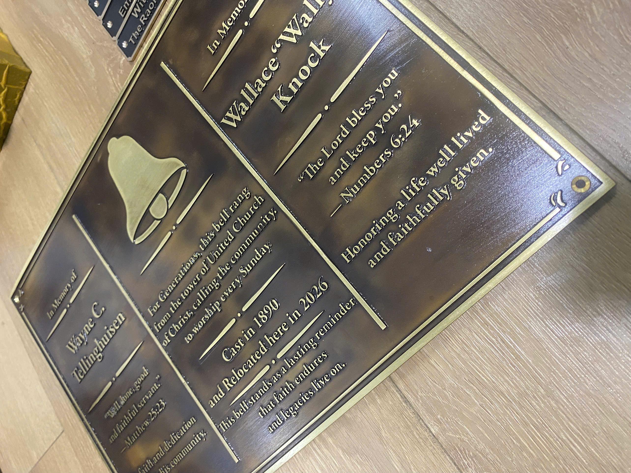 Custom Bronze Memorial Plaque – Church Dedication Sign, Garden Tribute ...