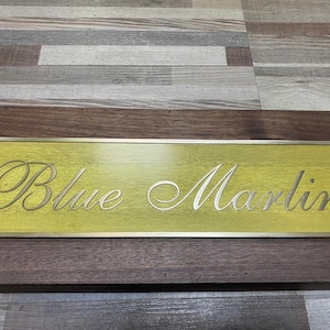 Personalised Brass Nameplate, Profession Name Door Sign, Personal Office Sign, Ornamented Door Sign