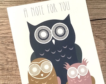 A Note for You - Owl Design 4 pc. Notecard Set