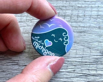 Lake Michigan 1.25” Pin Back Button