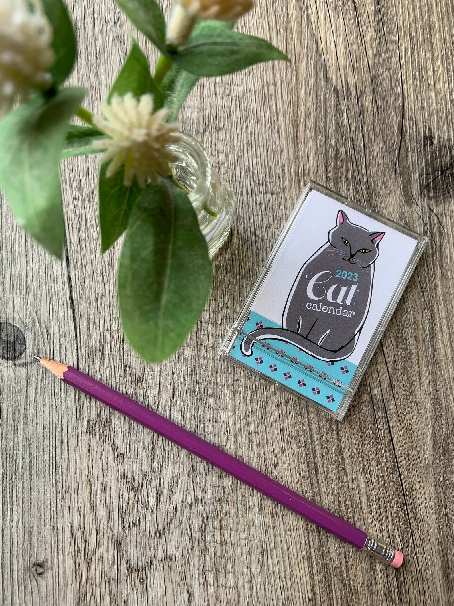 2023-mini-cat-desk-calendar-note-business-card-size-etsy