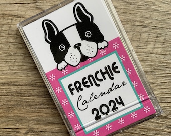 2024 French Bulldog Mini Desk Calendar (NOTE: business card size)