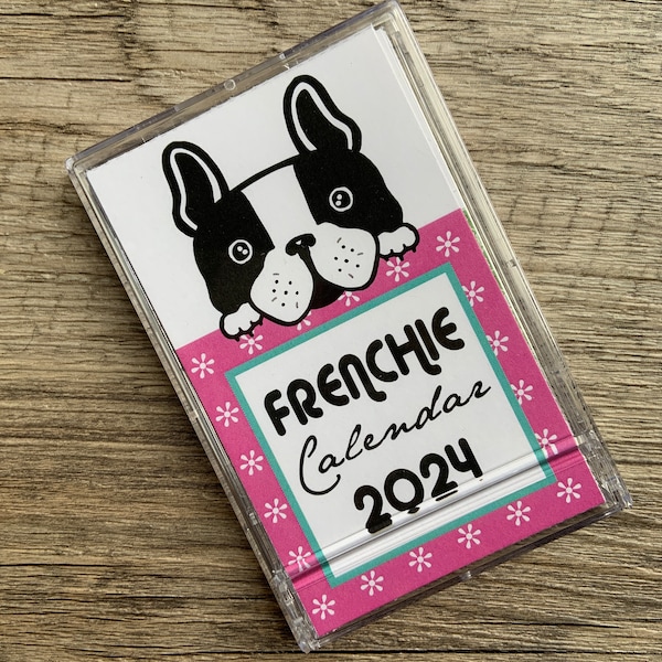 2024 French Bulldog Mini Desk Calendar (NOTE: business card size)