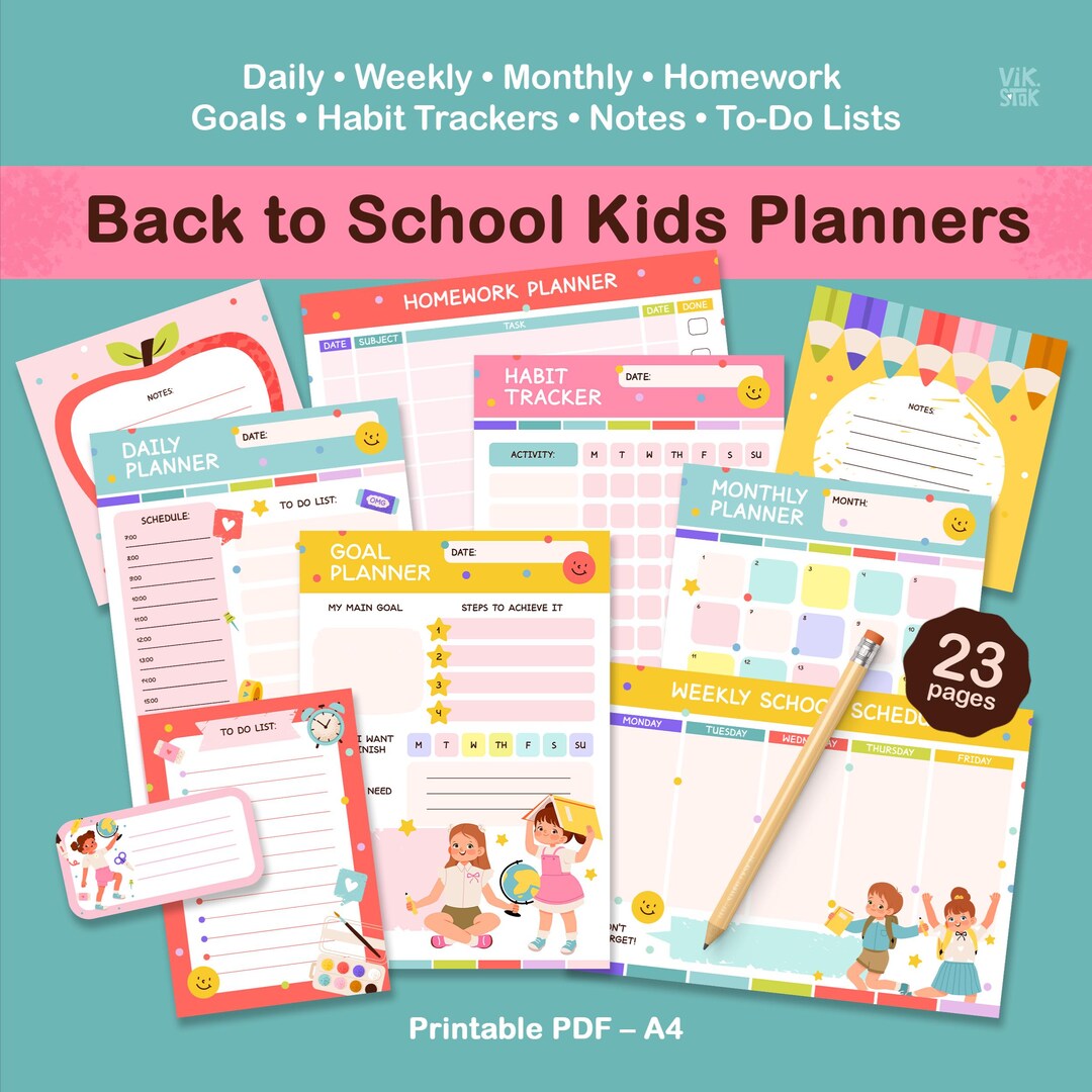 Kids School Planner: Printable Student Organizer (PDF Download) - Etsy UK