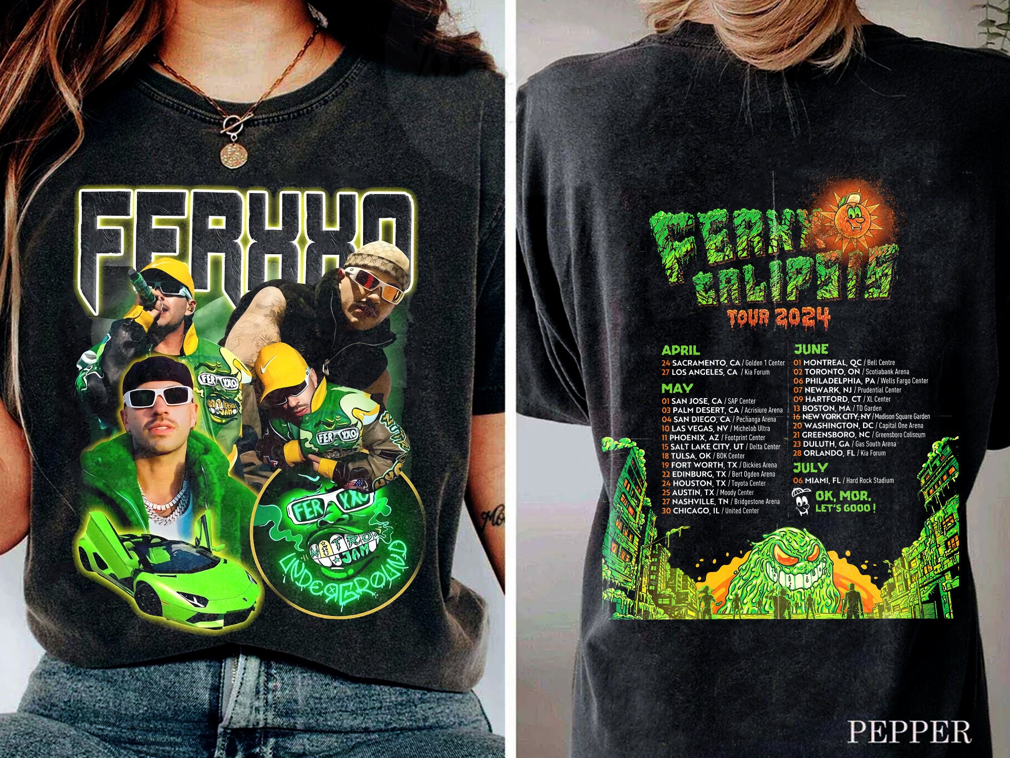 Discover Feid Ferxxo Tour 2024 T-shirt, Feid Ferxxo Ferxxocalipsis 2024 Tour Shirt