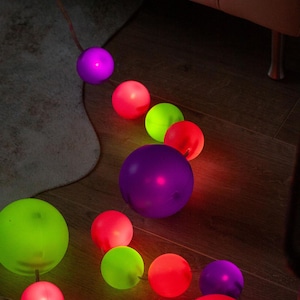 Rare Ikea Finfin Retro 15 Ball Garland String Light Lamp Design Julia Bernholtz - Vintage Decorative Colorful String of Lights