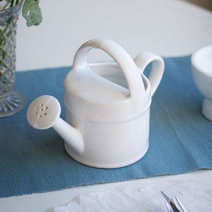 Regadera vintage de porcelana blanca - Pequeña regadera para jardín de hierbas de interior, regalo para amantes de las plantas