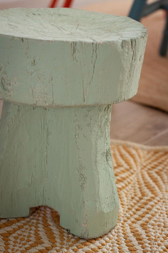Vintage kleiner Hocker, handgefertigter Hocker, einzigartiger Kaktushocker,  weier Hocker aus Kaktus, leichter Hocker fr Wohnzimmer - Etsy.de