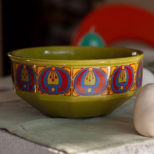 Antique art deco ceramic berry bowl, kitchen porcelain colander, berry strainer, rare antique porcelain berry bowl, vintage cookware