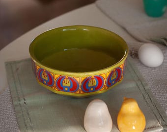 Vintage ceramic berry bowl, kitchen porcelain colander, berry strainer, rare antique berry bowl