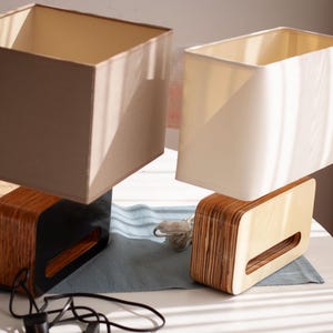 Retro table lamp Zuiver Wood, antique lamp for living room, vintage bedside lamp, cute night light
