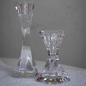Vintage Villeroy & Boch crystal candle sconces, ravishing pair of lead crystal candle holders