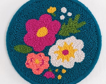 Floral Punch Needle Kit - Beginner Punch Needle Kit - Choose Your Color!