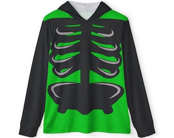 1x1x1x1 ispirato a Forsaken, gioco Roblox, cosplay, felpa con cappuccio da riscaldamento nera con design scheletrico da uomo, Halloween, abbigliamento sportivo, felpa con cappuccio casual