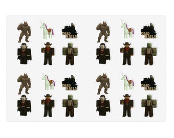 Dead rails wolf, vampire, cowboy, zombie and unicor Roblox Sticker Sheets for Kids, Decorative Stickers, Party Favors, Gaming Accessories.