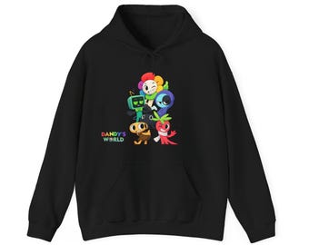 Dandy and Gigi inspired dandys world, roblox game Sprout and pebble Hoodie, Gift for ADULT, Cartoon Characters Hoodie, Dandy World Crew