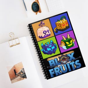 Blox Fruits Spiral Notebook - Perfect for Gamers, roblox Journal Your Adventures, Unique Gift for Fans, School Supplies, Creative Writing.