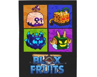 Coperta di peluche in velluto a coste Roblox Blox Fruit, regalo per gli amanti dei videogiochi per la cameretta dei bambini