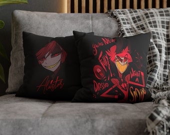 Alastor phone case hotel hazbin radio demon gifts girlfriend, friends, geek Spun Polyester Square Pillowcase