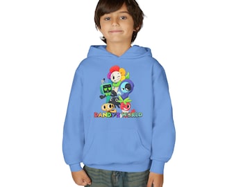 Dandy and Gigi inspired dandys world, roblox game Sprout and pebble Dandy World Characters Youth Hoodie, Gift for gamers, Crewneck KIDS