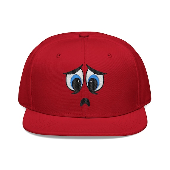 Sad Face Ball Red Regretevator Snapback Hat, Roblox Hat, Gift for
