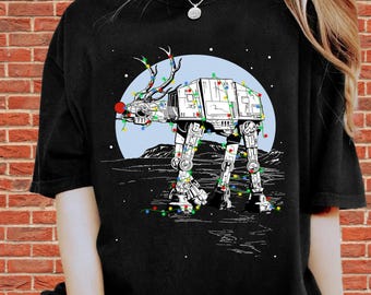 Star Wars Rudolph AT-AT Walker Christmas Shirt | Cute Reindeer At-At Star Wars Christmas Family Tee | Christmas Family Matching Shirt R864