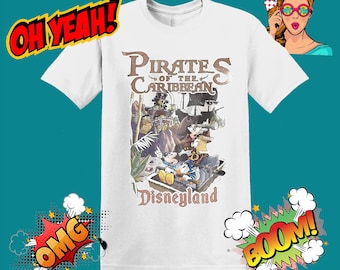 Disney, Pirates Of The Caribbean, Disneyland, All Characters Men Women Unisex T shirt, T-shirt, Tshirt MU91