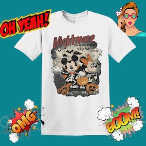 Disney, All Characters, Nightmare, On Main Street, Halloween, Men Women Unisex T shirt, T-shirt, Tshirt MU94
