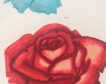 Red Rose Pencil Drawing