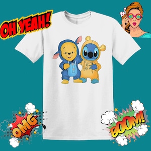 Disney Baby Winnie The Pooh Stitch Men Women Unisex T shirt, T-shirt, Tshirt MU65