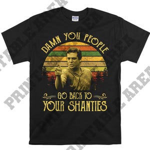 Camiseta unisex vintage para hombre Shooter McGavin "¡Malditos sean! ¡Volved a vuestras chozas!", camiseta, camiseta MO398