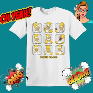 The Simpsons Homer Moods Funny Men Women Unisex T shirt, T-shirt, Tshirt MU49