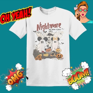 Disney, All Characters, Nightmare, On Main Street, Halloween, Men Women Unisex T shirt, T-shirt, Tshirt MU95