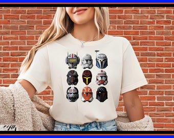 Star Wars Bad Batch Helmets Shirt Clone Trooper Hoodie Mandalorian Gift Ahsoka 332nd Sci Fi Geek Apparel Clone Wars Graphic Tee OP169
