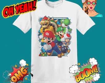 Super Mario All Characters Men Women Unisex T shirt, T-shirt, Tshirt MU63