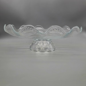 Vintage Imperial Glass Crystal Footed Cake Stand  - Exquisite Glass Cake Plate Centerpiece Crystal Serving Plate