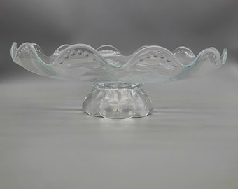 Vintage Imperial Glass Crystal Footed Cake Stand  - Exquisite Glass Cake Plate Centerpiece Crystal Serving Plate