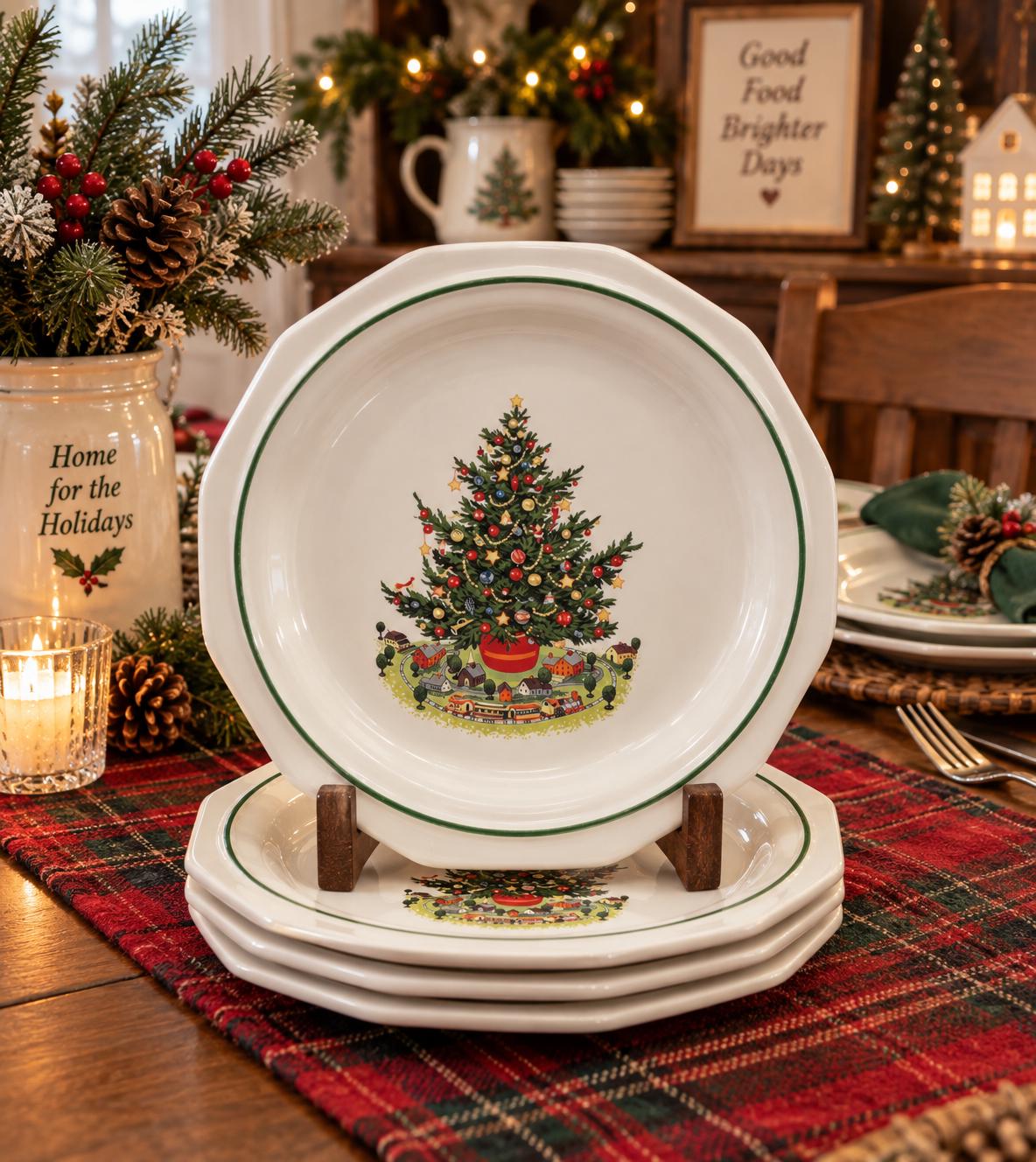 Vintage Christmas Dinnerware Set of 8 - Etsy