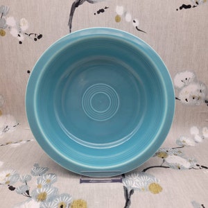 Antique Fiesta Ware by Homer Laughlin 8&quot; Turquoise Nappy Bowl Vintage FiestaWare  Bowl