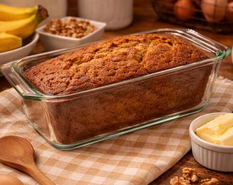 Vintage Pyrex Loaf Pan | Made in USA Glass Bread Pan | Clear Pyrex Baking Dish | Mid Century Kitchen Bakeware