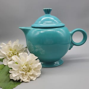 Vintage Fiesta Ware Homer Laughlin Large Turquoise Teapot
