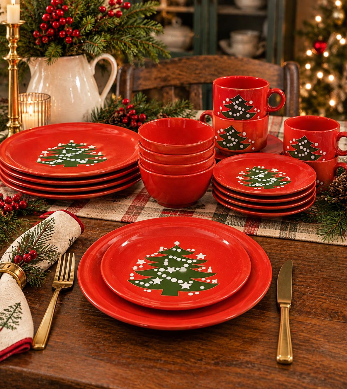 Vintage Dinnerware Red - Etsy
