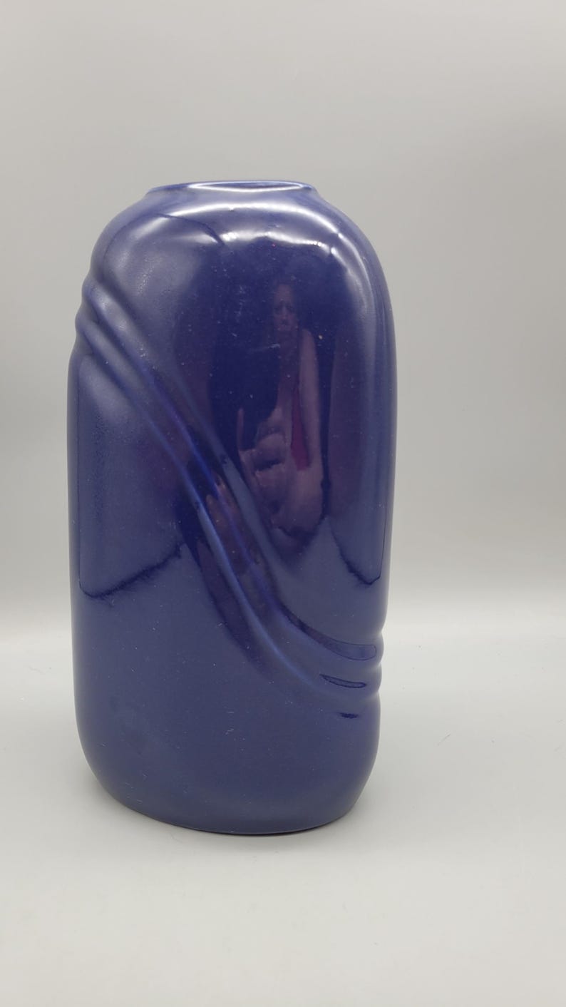 Mid Century Modern Cobalt Blue Vase | Vintage Artmark Ceramic Vase ...