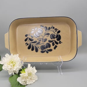 Vintage Pfaltzgraff Folk Art 2 quart Baker Rectangular Baking Dish Folk Art by Pfaltzgraff Salt Glaze Pottery