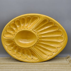 Rare 1970s McCoy Pottery Serving Party Platter Chip & Dip Tray Appetizer Plate Unique charcuterie board