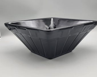 Longaberger Woven Traditions Ebony Black Contour Flare Bowl 7"