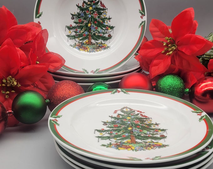 Vintage Candleglow & Holly Christmas Dish Set Christmas Dinnerware