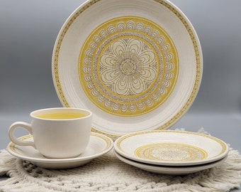 Vintage Franciscan Hacienda Gold Earthenware Replacement Pieces Dinner plate dessert plate cup and saucer