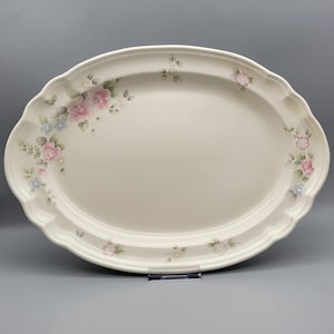 Vintage Pfaltzgraff Tea Rose Stoneware Oval Serving Platter - Classic Beauty for Your Easter Table
