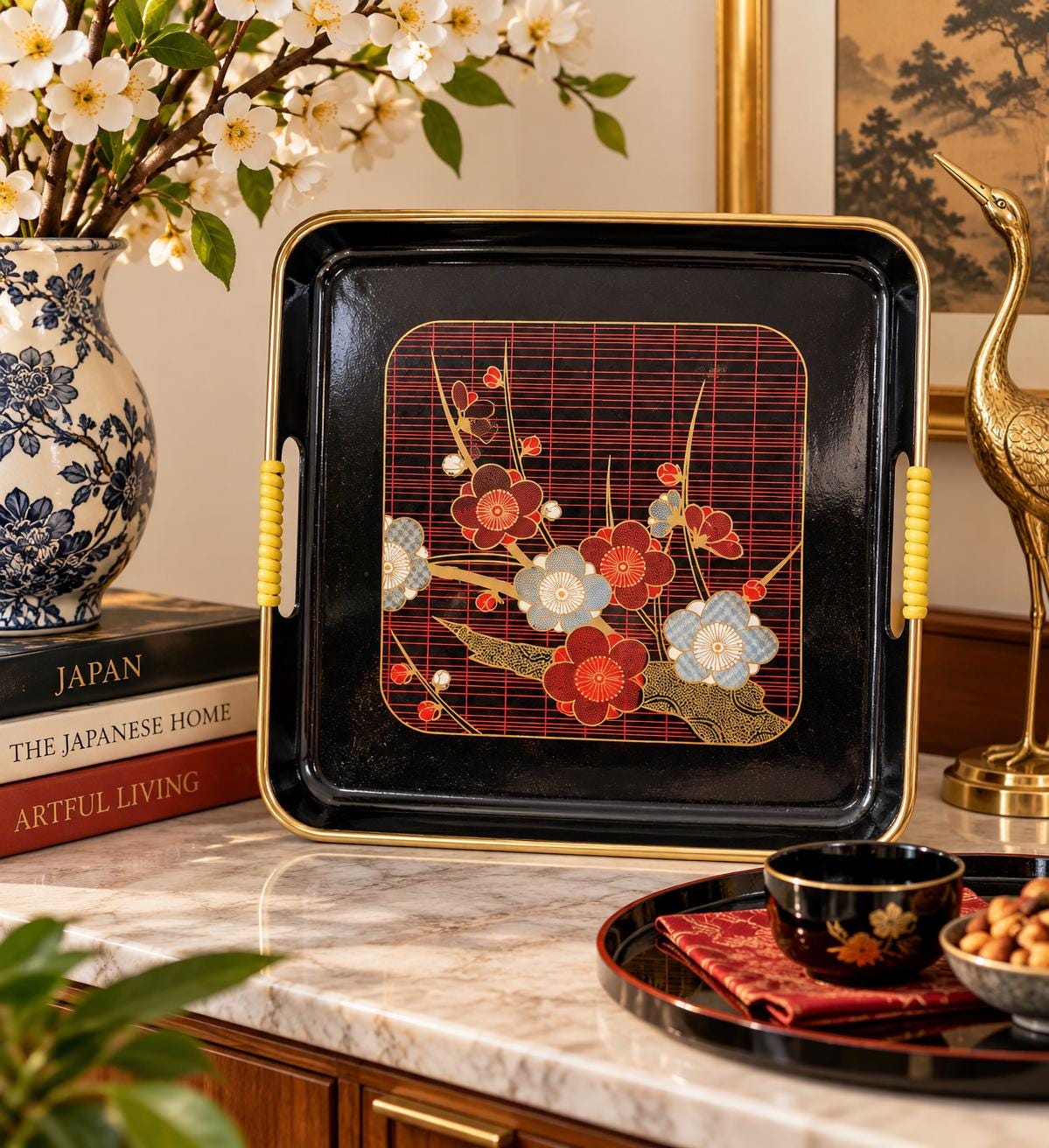 Japanese Lacquer Ware Lacquerware Tray - Etsy